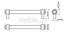 Reling RE23 stare srebro z kryształkiem Rozstaw 128 mm(W) - Gamet