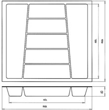 Organizacja szuflad Wkład na sztućce Wurth 90x45 cm - srebrny - Würth