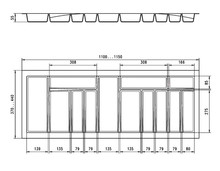 Wkład Na Sztućce Do Szer.120cm Głęb.45cm SREBRNY TWARDY gr.2.5mm - Würth