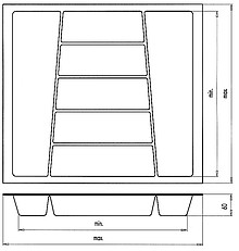 Wkład Na Sztućce Do Szer.120cm Głęb.45cm SREBRNY TWARDY gr.2.5mm - Würth