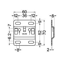 Szyna montażowa do zawieszki szafki dolnej Wurth / dł. 60 mm - Würth