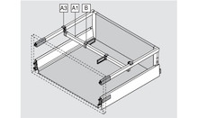 Organizacja szuflad Reling poprzeczny do przycięcia ORGA-LINE do Tandembox Antaro - biały / dł. 110.4 cm  - Blum