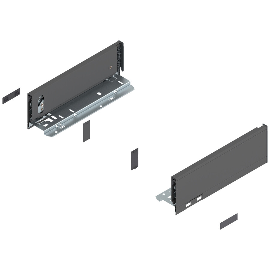 Bok szuflady LEGRABOX, wysokość M (90.5 mm), dł.=270 mm, lewy/prawy, do LEGRABOX pure, antracyt mat