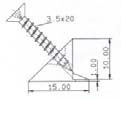 Złączki Montażowe Stabilizator ściany tylnej Top Ten z wkrętem - przezroczysty / 3,5x20 mm - TOP TEN