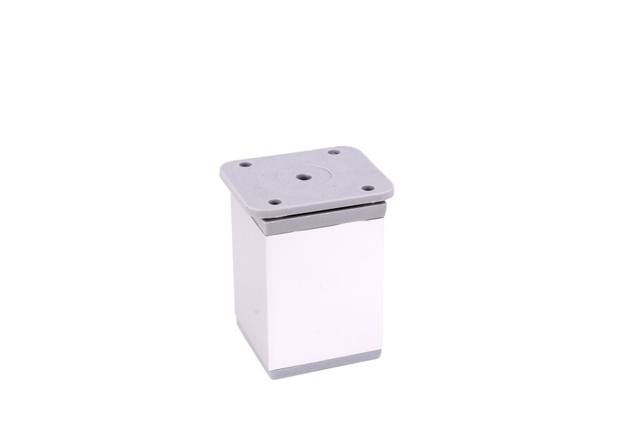Nóżka kwadratowa z regulacją 4 cm / wys. 6 cm - chrom
