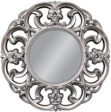 Lustro okrągłe PU087 100 cm - srebrny