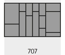 Organizacja szuflad Wkład na sztućce ORGATRAY 590 - biały / 707x462 mm - Hettich