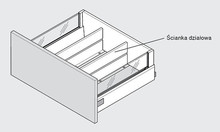 Organizacja szuflad Ścianka działowa ORGA-LINE do Tandembox Antaro - szary / dł. 45 cm - Blum