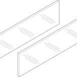 LEGRABOX Free szklany element dekoracyjny do boku 45cm     ZE7S338G  Typ: Element dekoracyjny - bok System szuflad: LEGRABOX free Długość prowadnicy: 450...