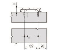 Zawiasy Prowadnik prosty do zawiasu CLIP Top - czarny onyks / dyst. 3 mm / wys. 11.5 mm / regul. mimośrodowa - Blum