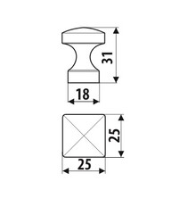Gałka GR47 LPS01 - grafit strukturalny / 25 mm - Gamet