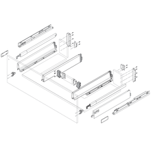 Szuflady Szuflada Tandembox Wys.D=198mm ZLEWOZMYWAKOWA Dł.55cm 30kg SZARA - Blum