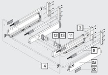 Szuflady Szuflada Tandembox Wys.D=198mm ZLEWOZMYWAKOWA Dł.55cm 30kg SZARA - Blum