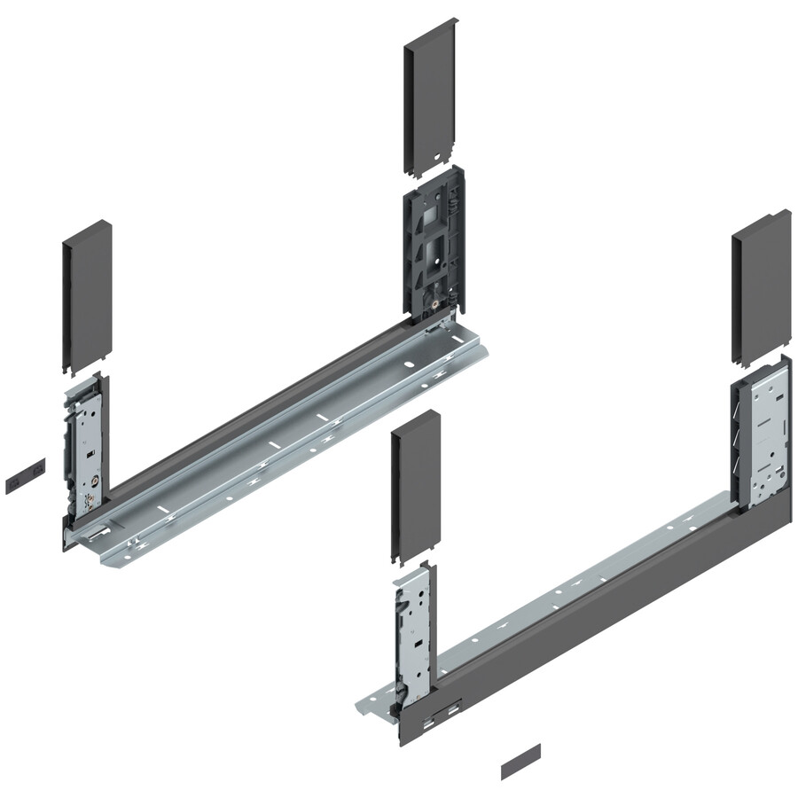 LEGRABOX Boki Wys.C=177mm BEZ Wypełnienia dł.50cm Antracyt 1kpl