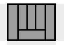 Organizacja szuflad Wkład na sztućce ORGATRAY 440 - srebrny / 501-600 x 370-440 mm - Hettich