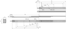 Prowadnice do szuflad Prowadnica Kulkowa 2731 Z Blokadą 100% 24kg dł.45cm NISKI PROFIL - Accuride