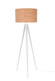 Lampa podłogowa TRIPOD CORK biała, abażur korkowy