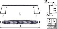 Uchwyty Uchwyt UU51 - grafit 2 / rozstaw 128 mm - Gamet