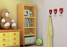 Wieszak 2052 Z Kolekcji Nursery Czerwony Op 5 sztuk - Siro