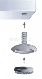 Systemy cokołowe Stopka meblowa Siso QC z wymienną wkładką / fi 30 mm - Siso