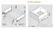 Szuflady Legrabox DNO BIAŁE Do Dł.Prowadnicy 45cm Szer.Korpusu 50cm - Egger