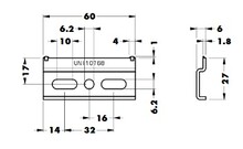 Zawieszki i szyny montażowe Listwa z blokadą 875 CAMAR do zawieszek i paneli ściennych / dł. 60 mm - Camar