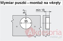Zawiasy 100kpl Zawiasów71B3550 +Prowadnik 173L6100 +SPODNIE +T-SHIRT - Blum