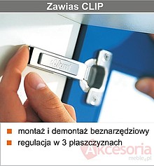 Zawiasy 250kpl Zawiasów CLIP 100° 71M2550 +Prowadnik 173L8100 +Kamizelka - Blum