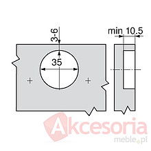 Zawiasy 250kpl Zawiasów CLIP 100° 71M2550 +Prowadnik 173L8100 +Kamizelka - Blum