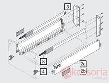 Szuflady 20 Szuflad Tandembox ANTARO 50cm SZARA 30kg + Kurtka PROMOCJA - Blum