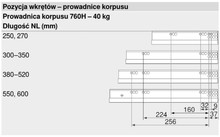 Prowadnice do szuflad Prowadnica z hamulcem MOVENTO BLUMOTION S 760H S / dł. 35 cm / 40 kg / wysuw 100% - Blum