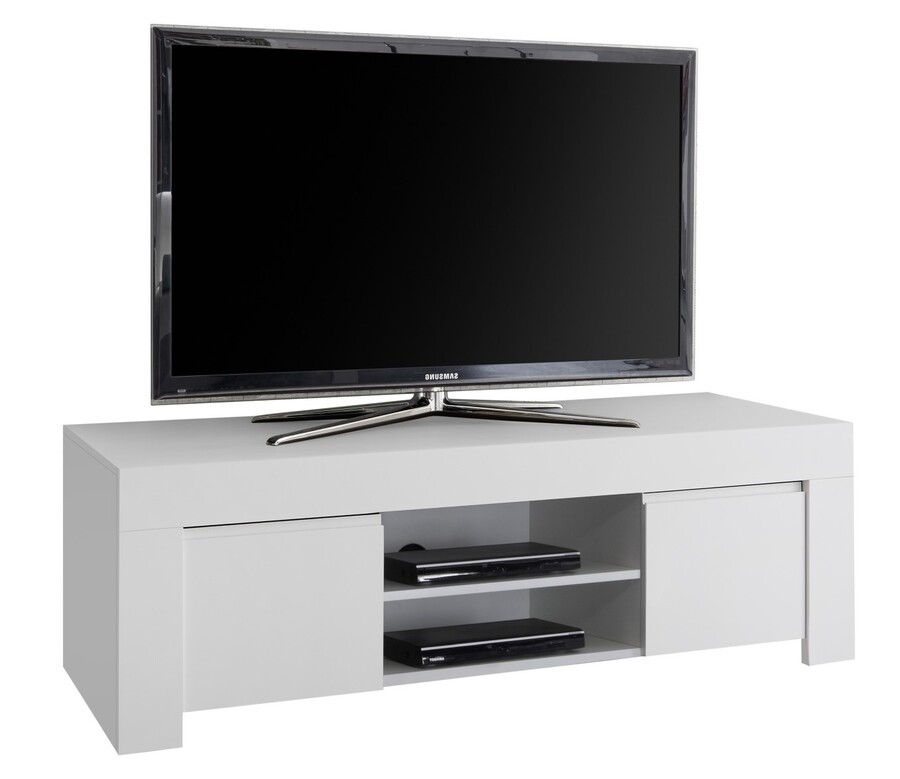 Komoda RTV z wnękami FIRENZE - biały mat