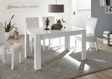 Stół z dekorowanym blatem MIRO 180x90 - biały połysk