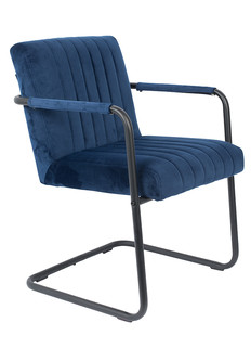 Fotel STITCHED velvet - granatowy