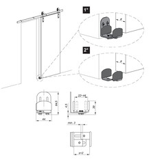 Systemy drzwi przesuwnych Prowadnik uniwersalny DESIGN LINE - czarny mat / PROMOCJA - Valcomp