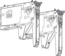 Podnośniki Siłowniki Tip-On AVENTOS HK TOP / LF 1730-5200 / szare zaślepki - Blum