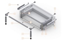 Szuflady SPACE STEP  Zestaw Tworzywo Sztuczne/Stal, dł.=410 mm - Blum