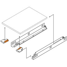 Prowadnice do szuflad Zaczep tylny prowadnicy MOVENTO / TANDEM do szuflady tackowej - Blum