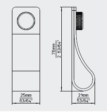 Uchwyty Uchwyt LE009 - czarna skóra, efekt stali / 76 mm - Siro