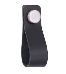 Uchwyt LE009 dł. 76 mm, skóra + aluminium (j.brąz + czarny mat) - Siro