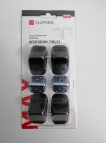 Podpórki i kątowniki Złącze Meblowe Z-02 MAX Czarne 8 Szt. - Aluprofil
