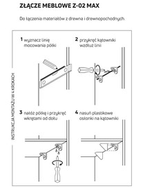 Podpórki i kątowniki Złącze meblowe Z-02 MAX Wenge 8 Szt. - Aluprofil