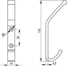 Wieszaki Wieszak aluminiowy WAL 01 - czarny mat - Rejs