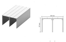 Systemy drzwi przesuwnych Tor Górny Medium 56/II Do Drzwi Przesuwnych Czarny Mat 235 cm - Aluprofil