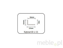Systemy drzwi przesuwnych Kątownik L-11 do drzwi przesuwnych - czarny mat / dł. 170 cm - Aluprofil