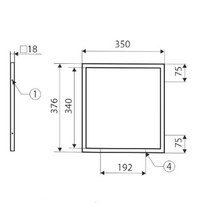 Stelaże metalowe Rama półki Profil System SR18 h=376 mm szer. 350 mm Czarny mat - Gamet