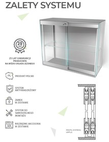 Systemy drzwi przesuwnych System przesuwny VIRTUS do szklanych drzwi - srebrny anodowany - Valcomp