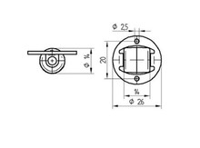 Kółka Rolka sztywna COMPACTA z okrągłą płytką mocującą / fi 14 mm  - Tente