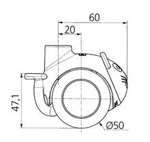 Kółka Kółko obrotowe SMILES - żółty kot / fi 50 mm / bez hamulca - Tente