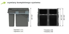 Pojemniki na śmieci do zabudowy Szuflada z 4 pojemnikami na odpady SEGREGO 60 cm / 32 cm - srebrny - Rejs